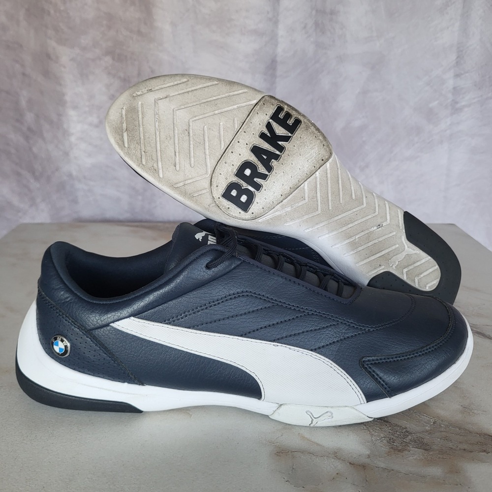 PUMA BMW Motorsport Kart Cat III Power Brake Shoes Size 10.5 Men's Navy/White